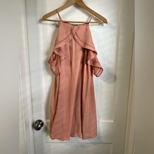 Pink Cold Shoulder Dress